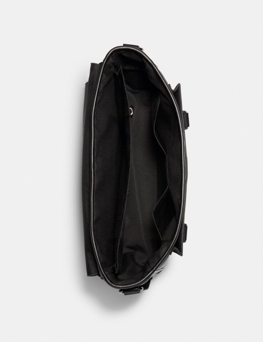Coach C2713 Smooth Leather Track Messenger Bag In Black Coach C2713 Smooth Leather Track Messenger Bag In Black